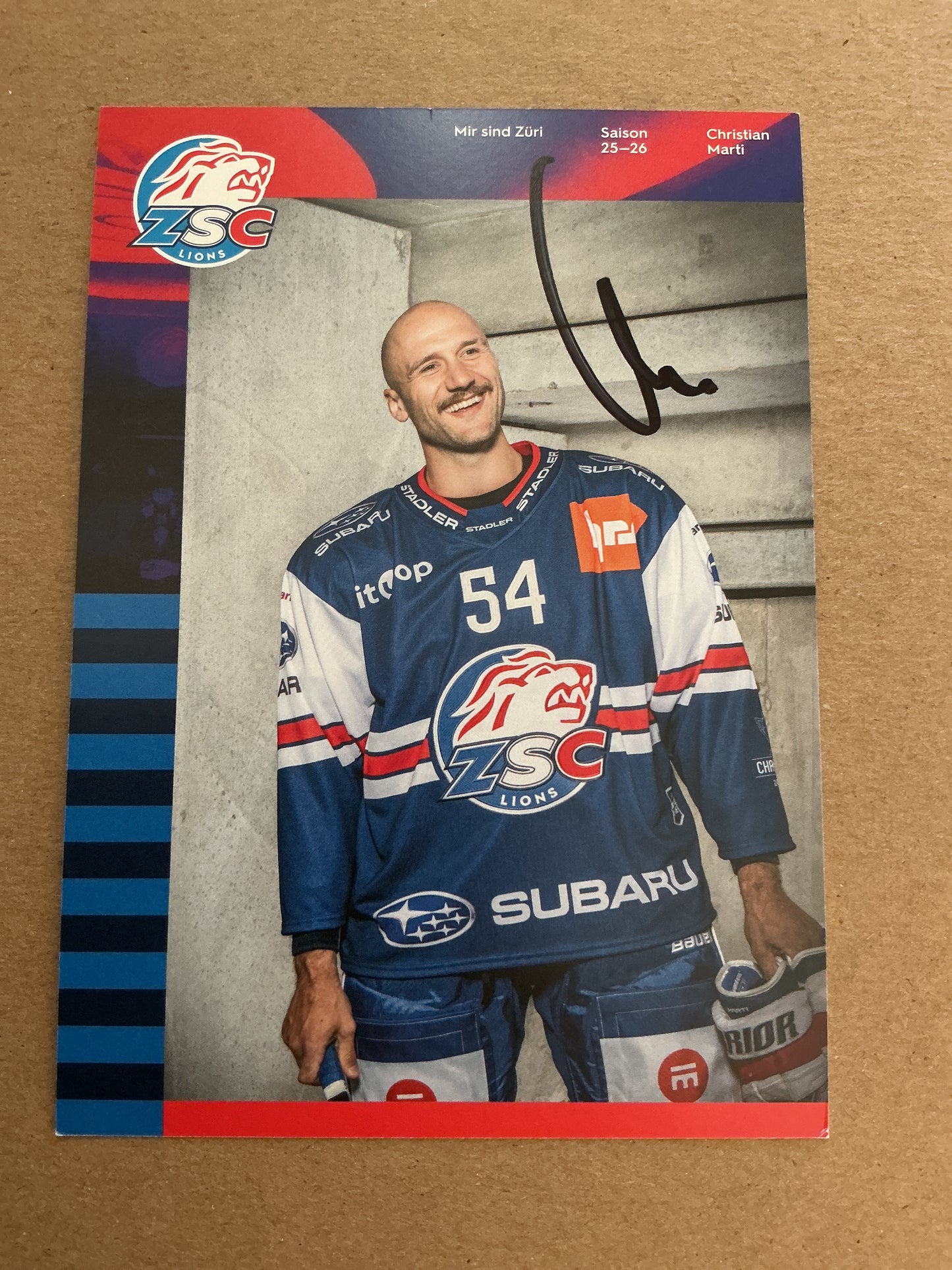 Christian Marti, Switzerland 🇨🇭 ZSC Lions 2025/26 hand signed