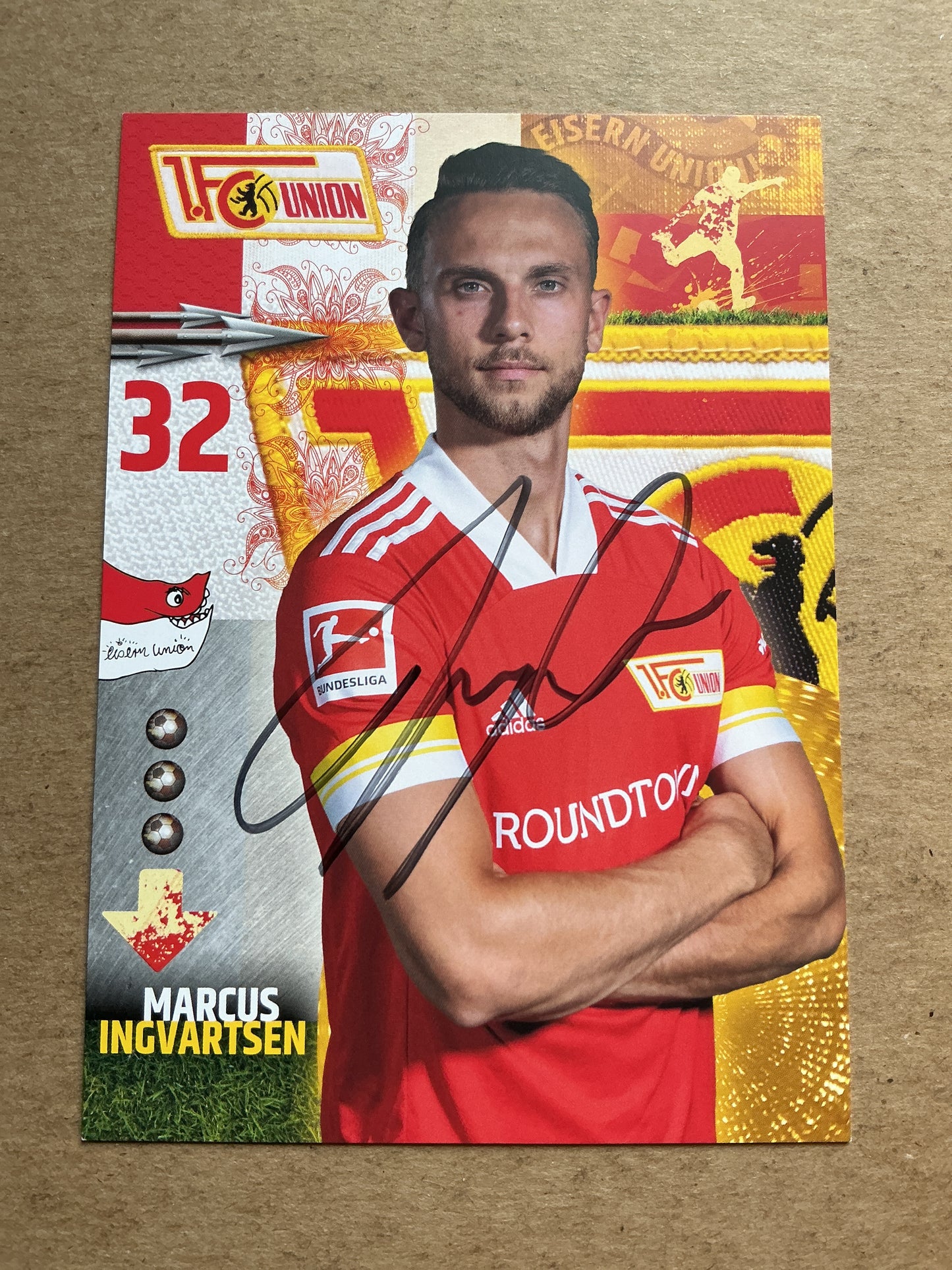 Marcus Ingvartsen, Denmark 🇩🇰 1.FC Union Berlin 2020/21 hand signed
