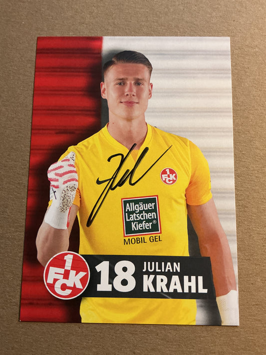 Julian Krahl, Germany 🇩🇪 1.FC Kaiserslautern 2023/24 hand signed