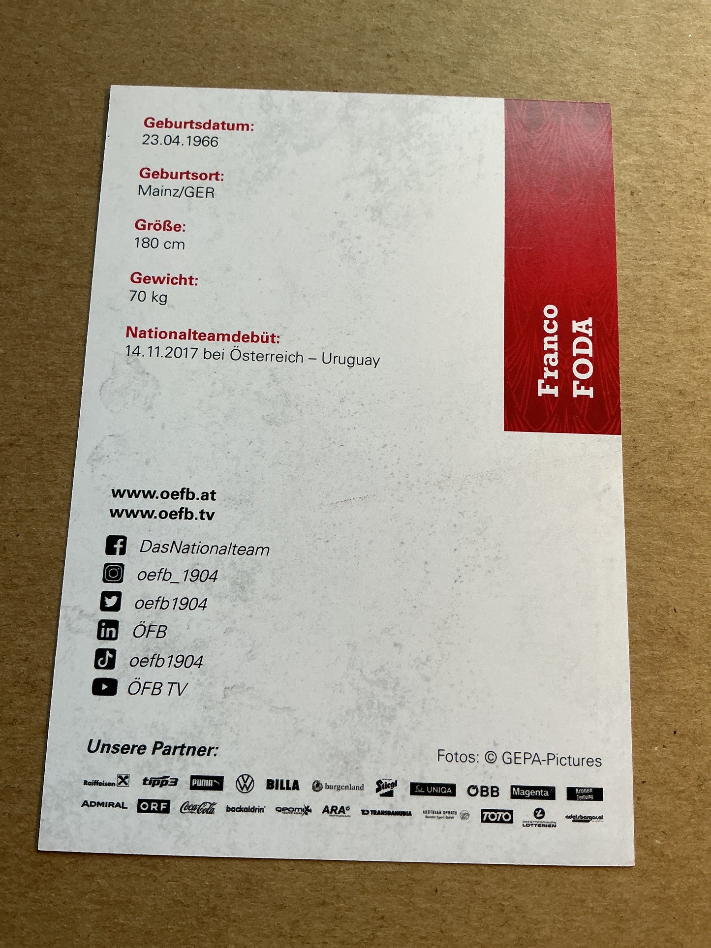 Franco Foda, Germany 🇩🇪 Austria UEFA Euro Cup 2020 hand signed