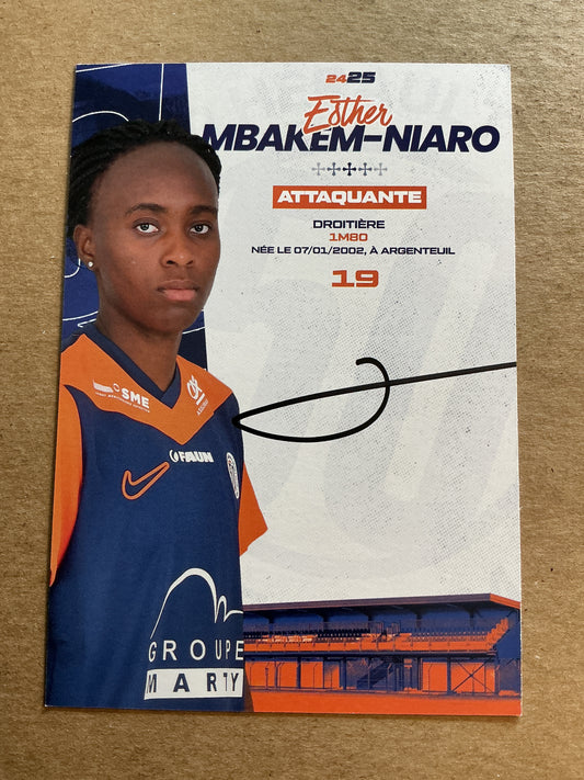 Esther Mbakem-Niaro, France 🇫🇷 Montpellier HSC 2024/25 hand signed