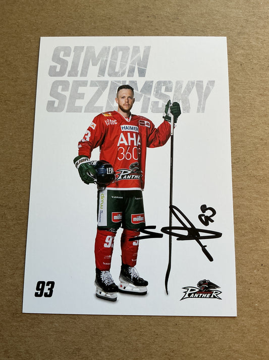 Simon Sezemsky, Germany 🇩🇪 Augsburg Panther 2023/24 hand signed