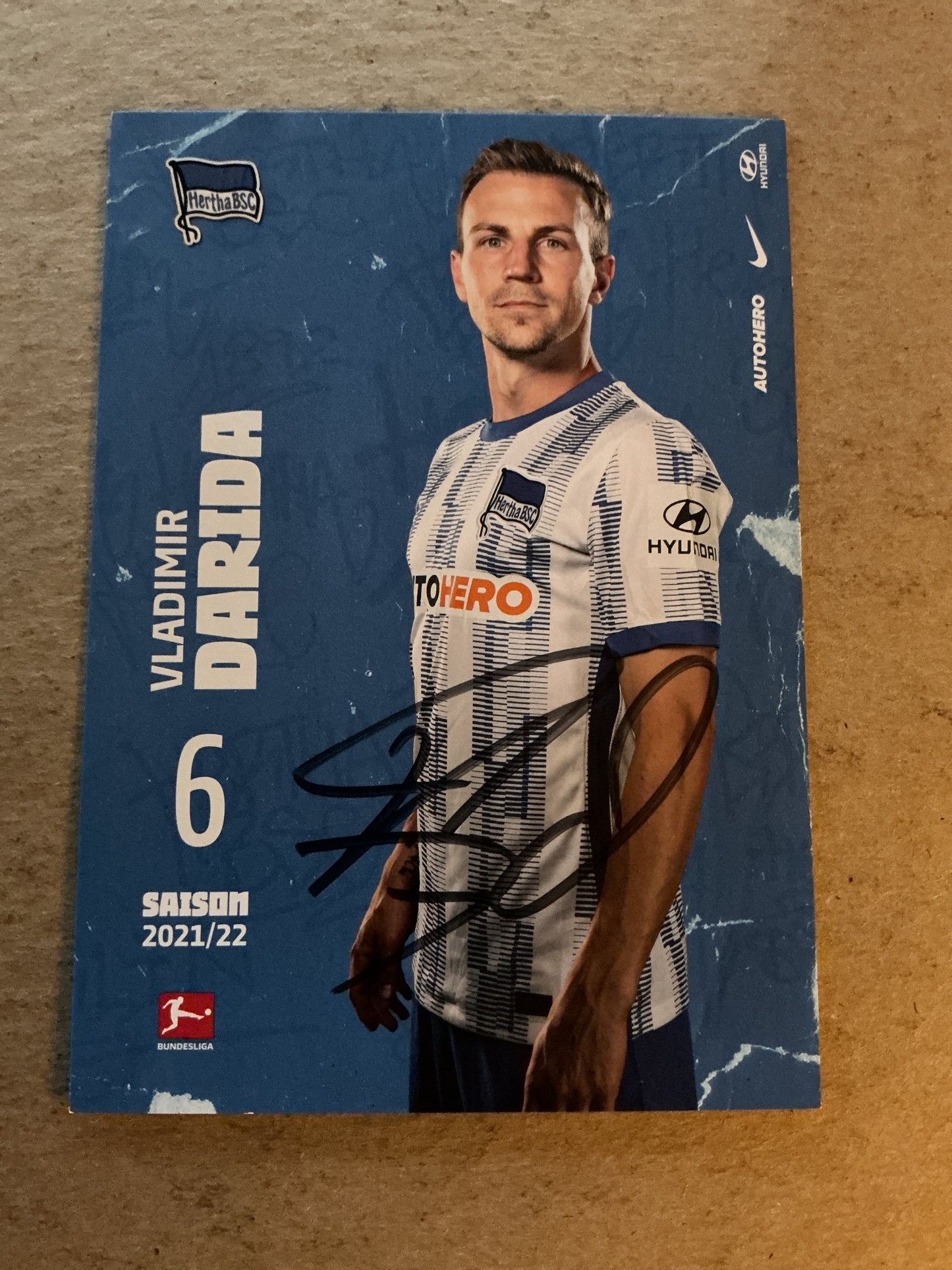 Vladimir Darida, Czech Republic 🇨🇿 Hertha BSC Berlin 2021/22 hand signed