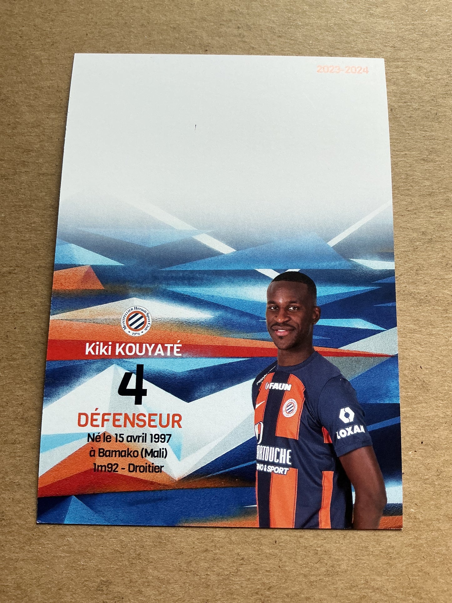 Kiki Kouyate, Mali 🇲🇱 Montpellier HSC 2023/24 hand signed