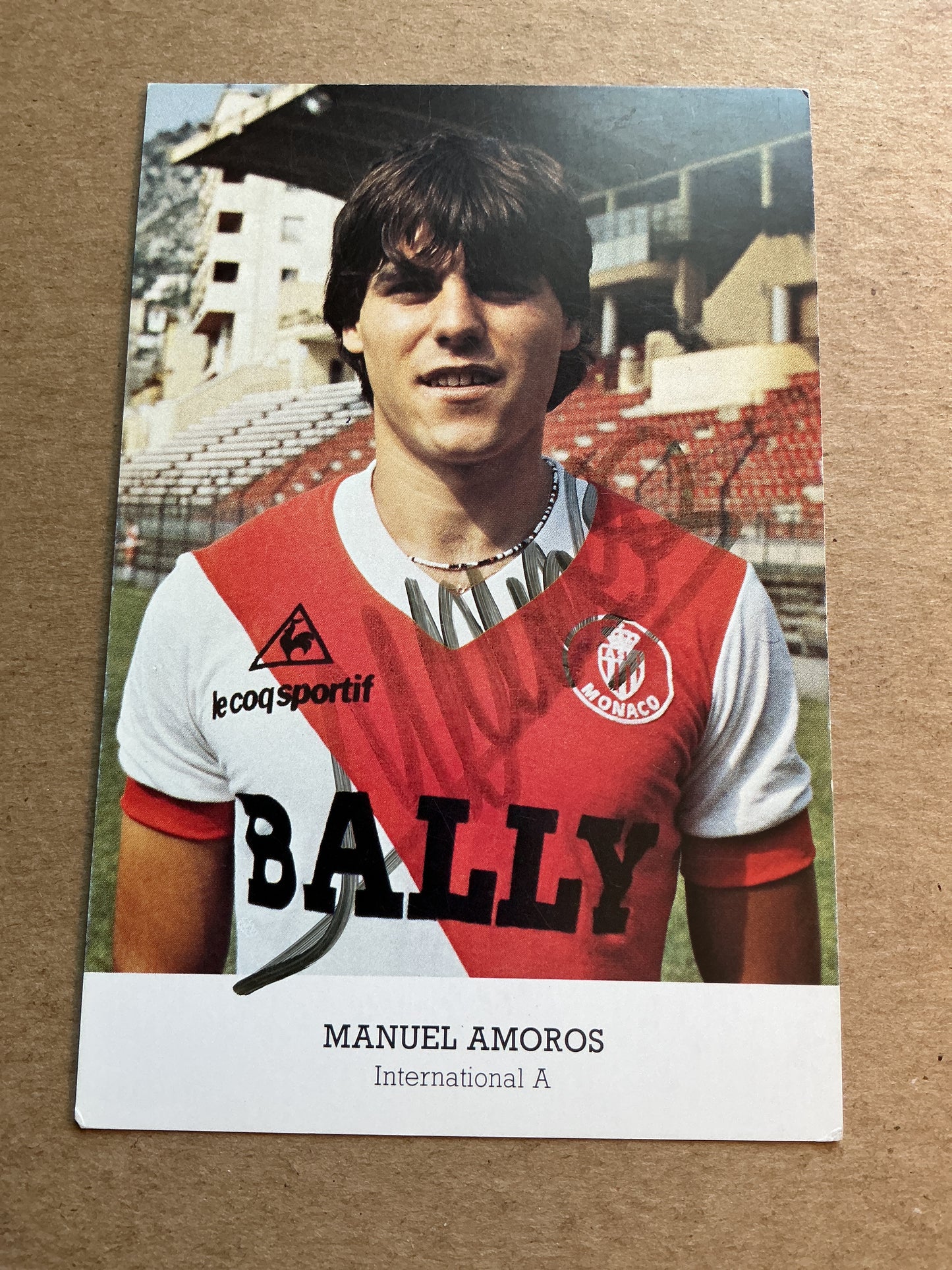 Manuel Amoros, France 🇫🇷 AS Monaco 1983/84  hand signed