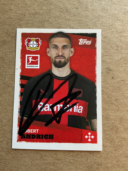 Robert Andrich, Germany 🇩🇪 Bayer 04 Leverkusen 2023/24 Topps hand signed