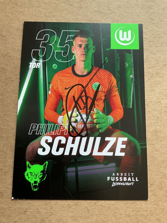 Philipp Schulze, Germany 🇩🇪 VfL Wolfsburg 2021/22 hand signed