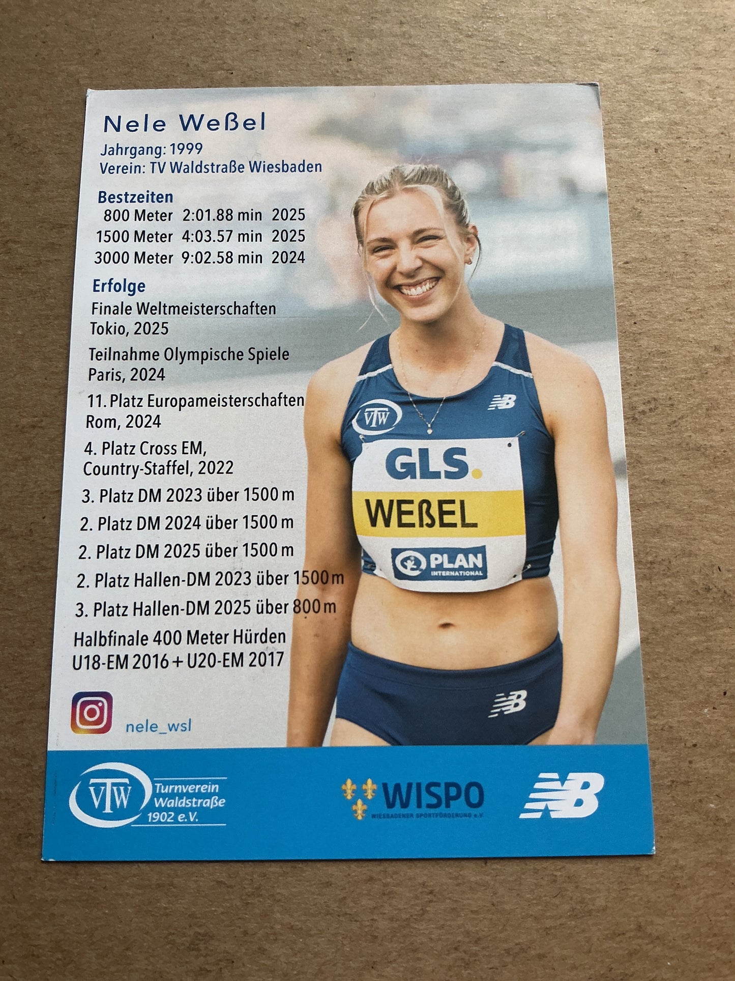 Nele Weßel, Germany 🇩🇪 Athletics Summer Olympics 2024 hand signed