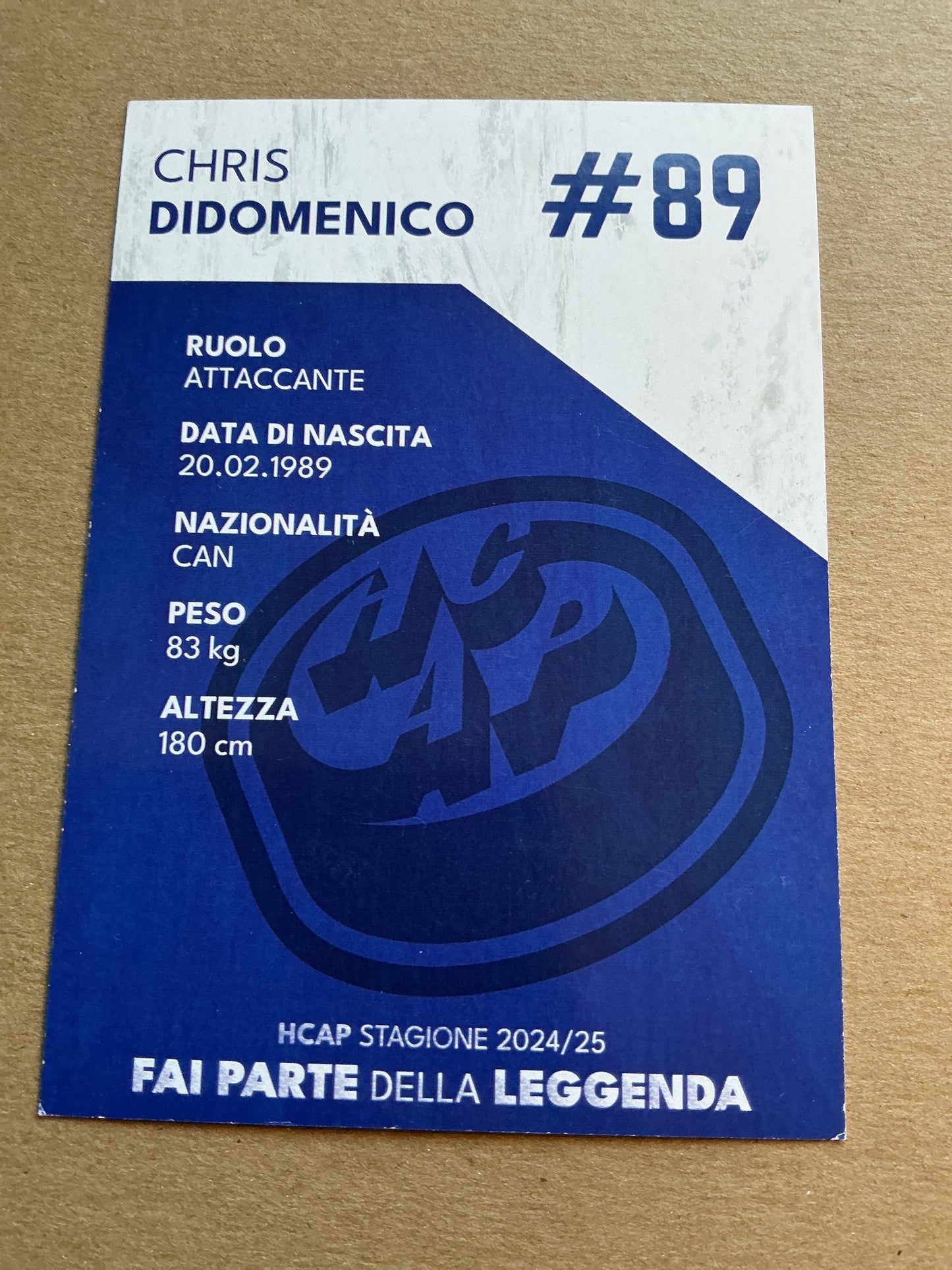 Chris DiDomenico, Canada 🇨🇦 HC Ambri-Piotta 2024/25 hand signed