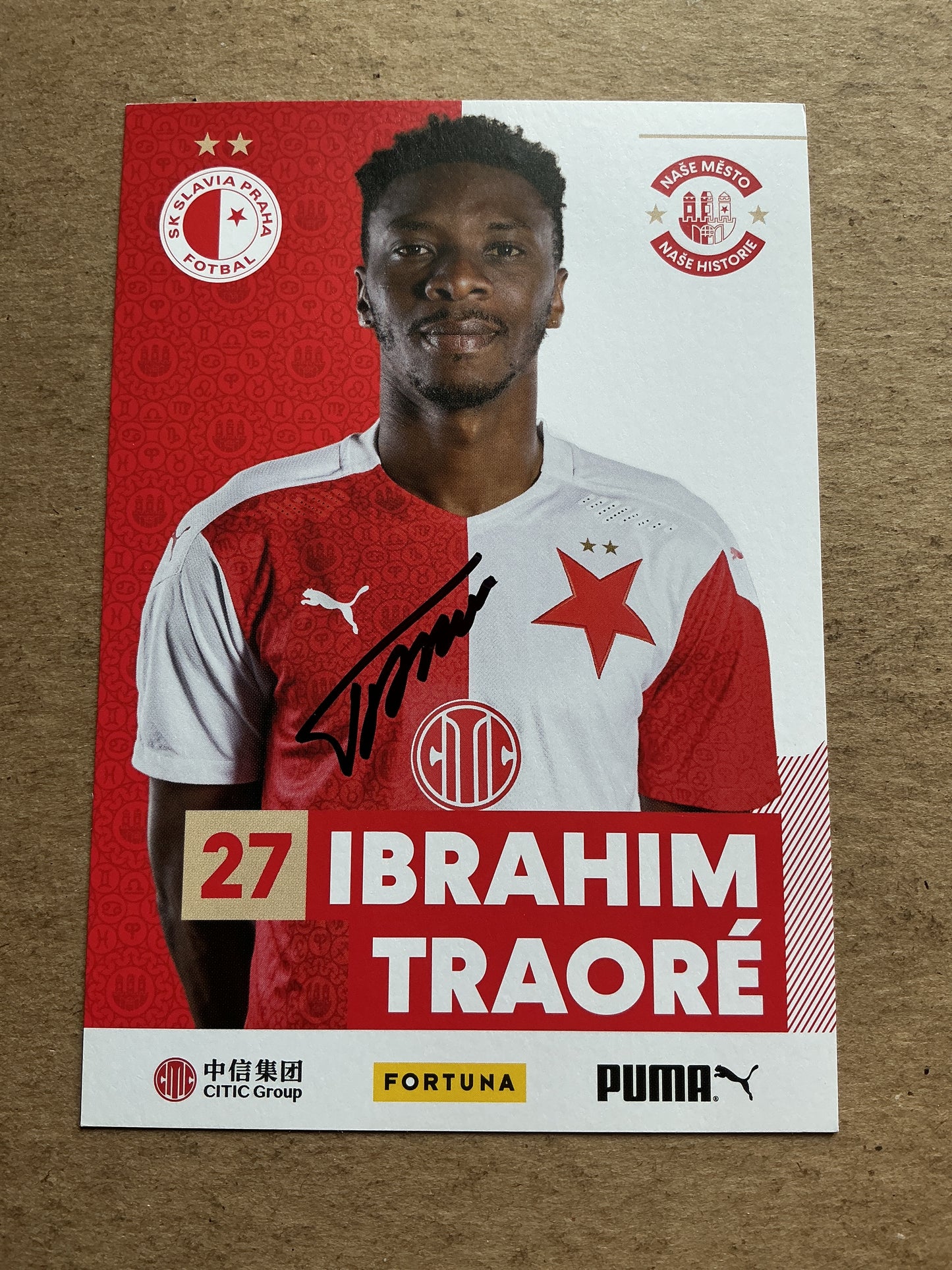 Ibrahim Traoré, Ivory Coast 🇨🇮 SK Slavia Prague 2020/21 hand signed