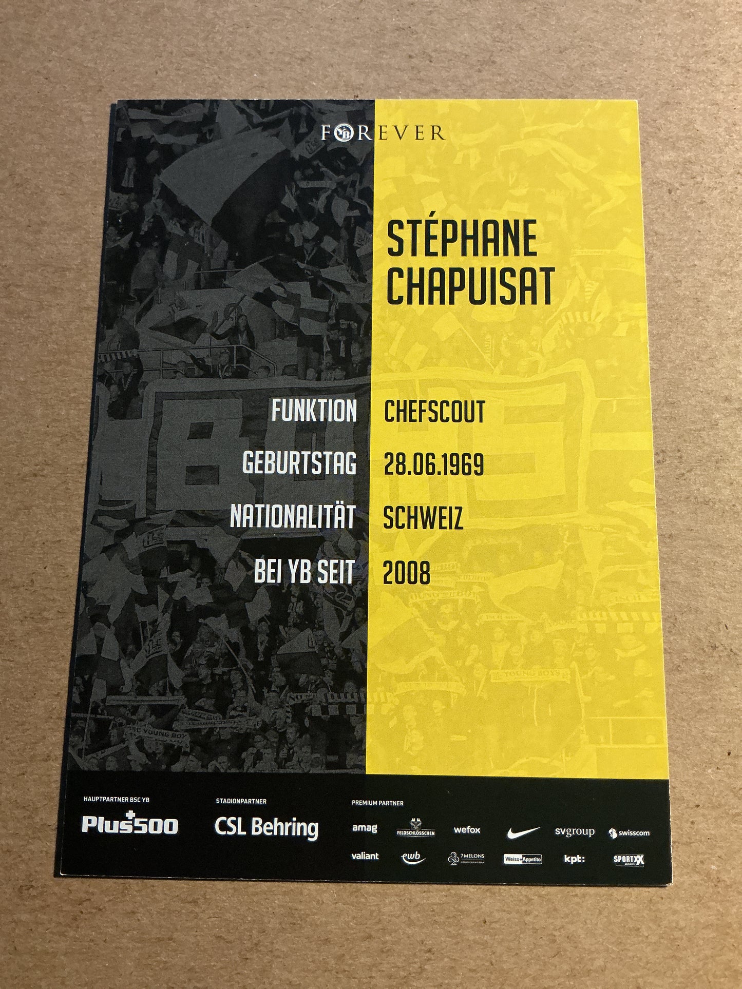 Stéphane Chapuisat, Switzerland 🇨🇭 BSC Young Boys 2021/22 hand signed