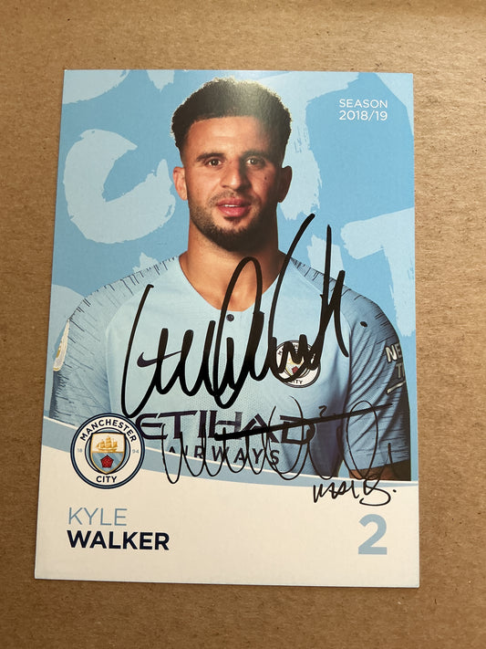 Kyle Walker, England 🏴󠁧󠁢󠁥󠁮󠁧󠁿 Manchester City 2018/19 hand signed