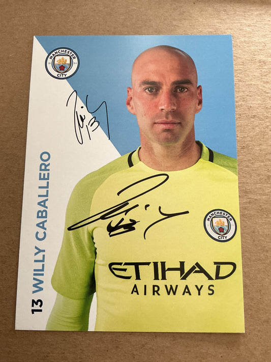 Willy Caballero, Argentina 🇦🇷 Manchester City 2016/17 hand signed