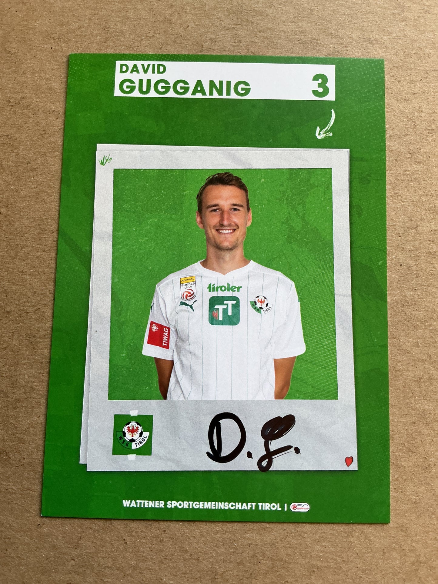 David Gugganig, Austria 🇦🇹 WSG Tirol 2023/24 hand signed