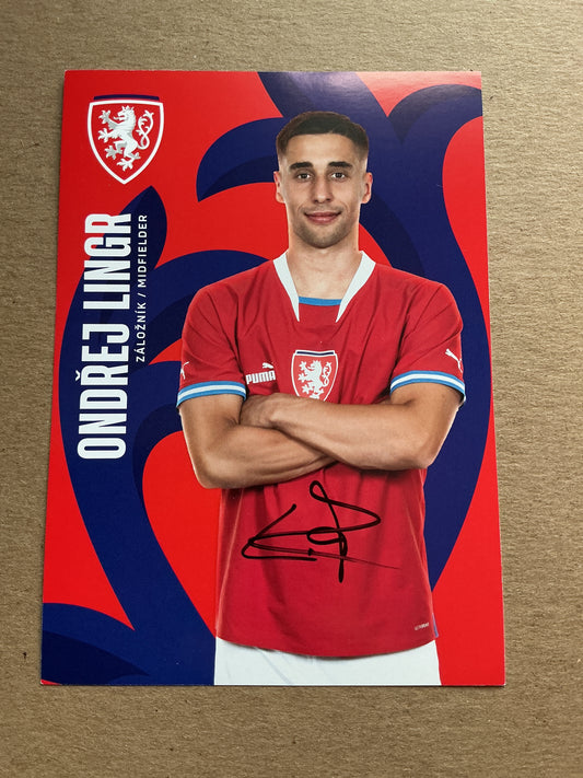 Ondřej Lingr, Czech Republic 🇨🇿 2023 Slavia Prague hand signed