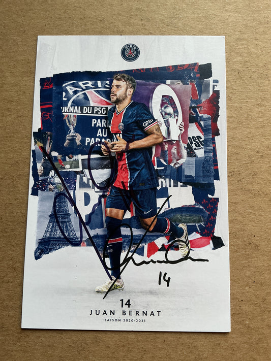 Juan Bernat, Spain 🇪🇸 Paris Saint-Germain 2020/21 hand signed