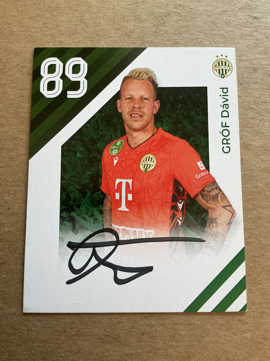 David Grof, Hungary 🇭🇺 Ferencvaros TC 2024/25 hand signed