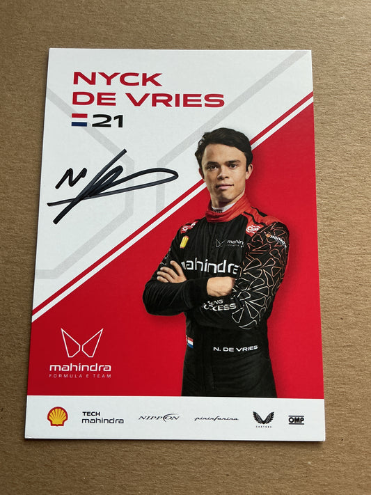 Nyck de Vries, Netherlands 🇳🇱 Racing Sports 2025 hand signed
