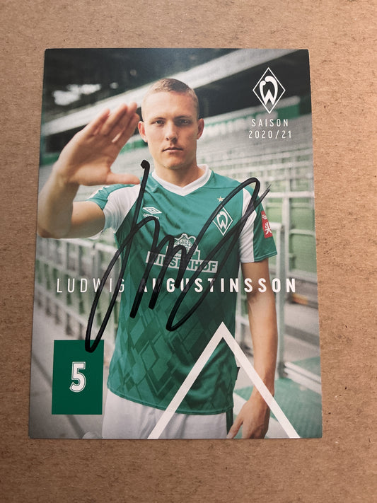 Ludwig Augustinsson, Sweden 🇸🇪 SV Werder Bremen 2020/21 hand signed