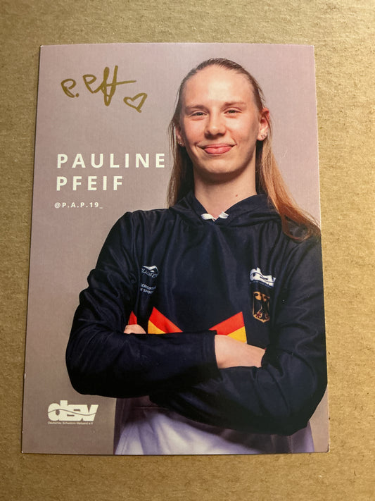 Pauline Pfeif, Germany 🇩🇪 Diving Summer Olympics 2024 hand signed