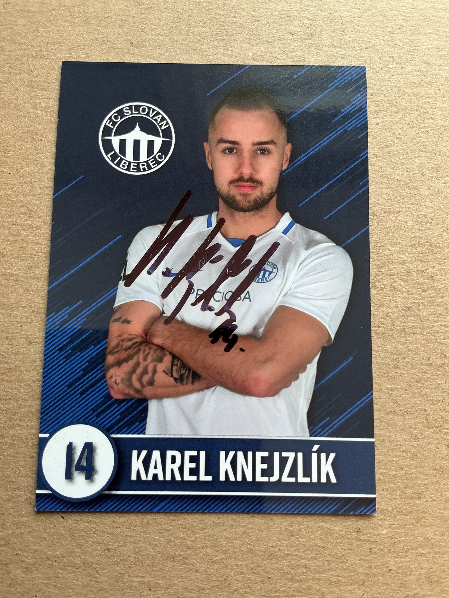 Karel Knejzlík, Czech Republic 🇨🇿 FC Slovan Liberec 2019/20 hand signed