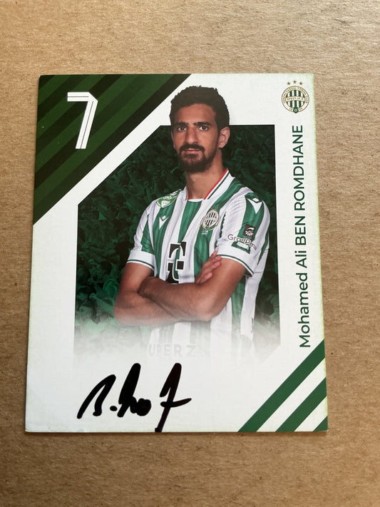 Mohamed Ali Ben Romdhane, Tunisia 🇹🇳 Ferencvaros TC 2024/25 hand signed