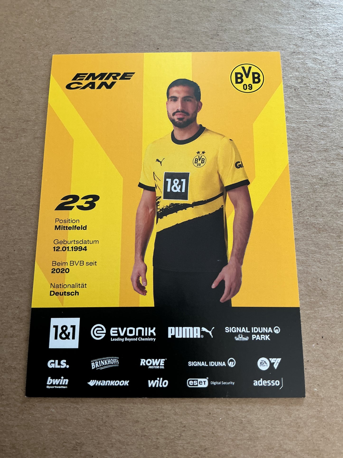 Emre Can, Germany 🇩🇪 Borussia Dortmund 2023/24 hand signed