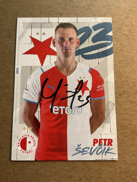 Petr Ševčik, Czech Republic 🇨🇿 SK Slavia Prague 2021/22 hand signed