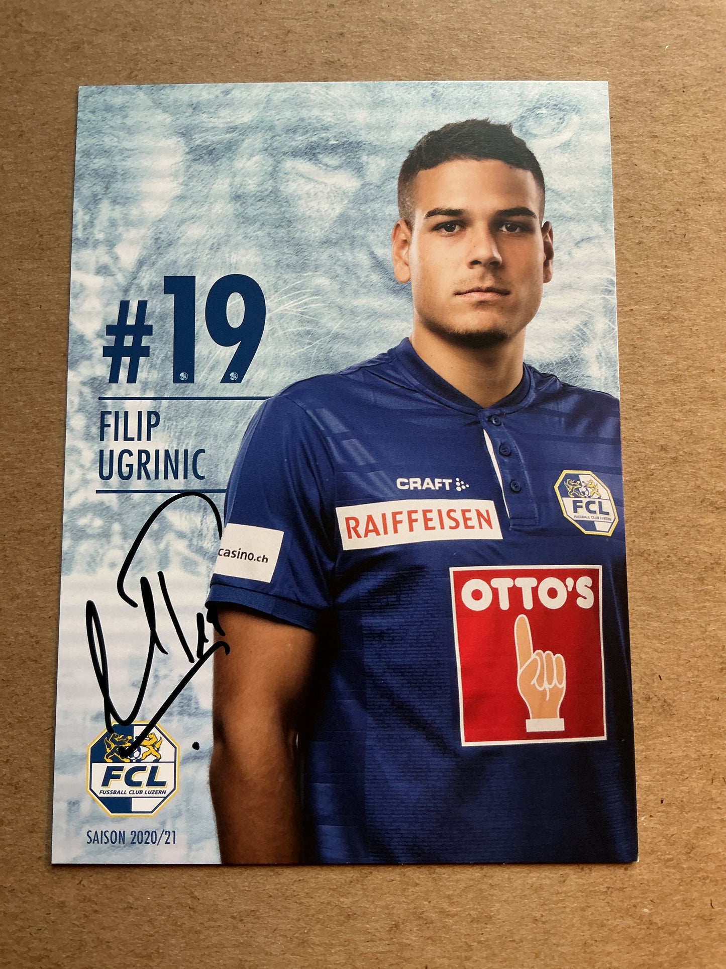 Filip Ugrinic, Switzerland 🇨🇭 FC Luzern 2020/21 hand signed
