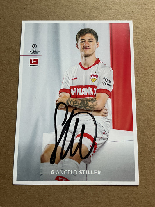 Angelo Stiller, Germany 🇩🇪 VfB Stuttgart 2024/25 hand signed
