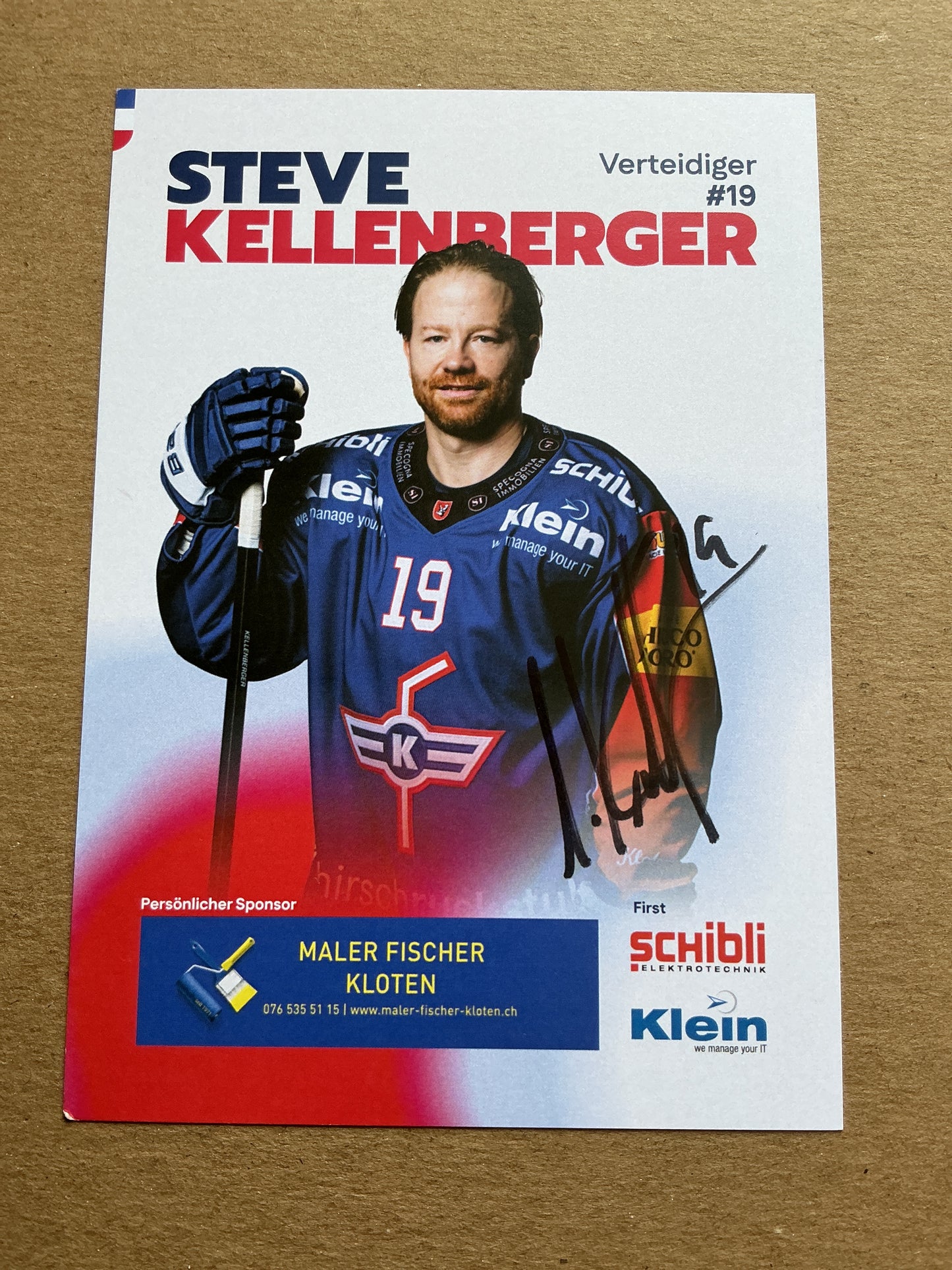 Steve Kellenberger, Switzerland 🇨🇭 EHC Kloten 2025/26 hand signed