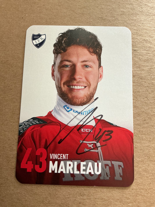Vincent Marleau, Canada 🇨🇦 HIFK Hockey 2024/25 hand signed
