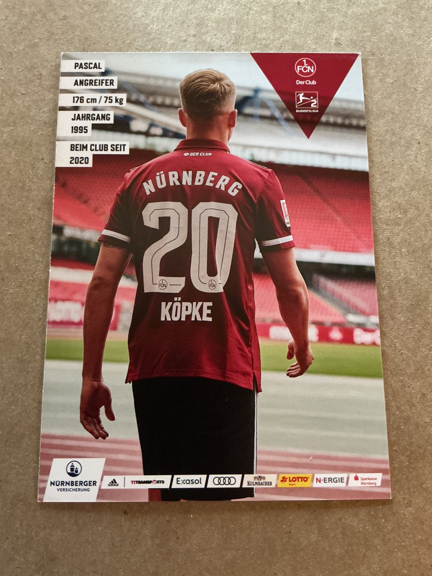 Pascal Köpke, Germany 🇩🇪 1.FC Nürnberg 2021/22 hand signed