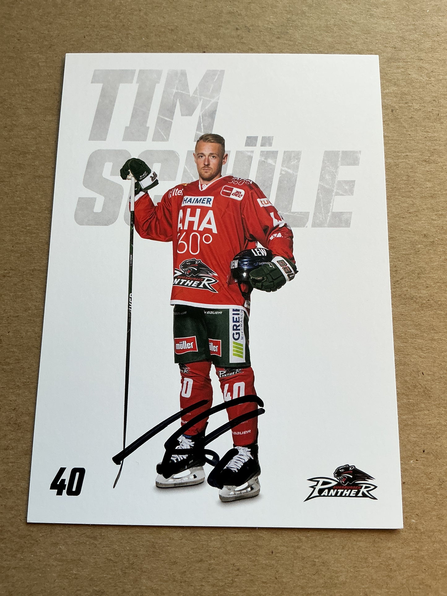 Tim Schüle, Germany 🇩🇪 Augsburg Panther 2023/24 hand signed