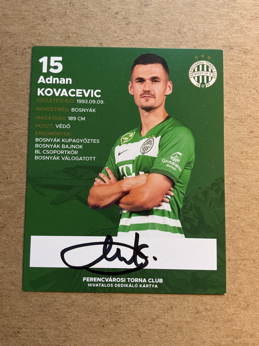 Adnan Kovačević, Bosnia 🇧🇦 Ferencvaros TC 2021/22 hand signed