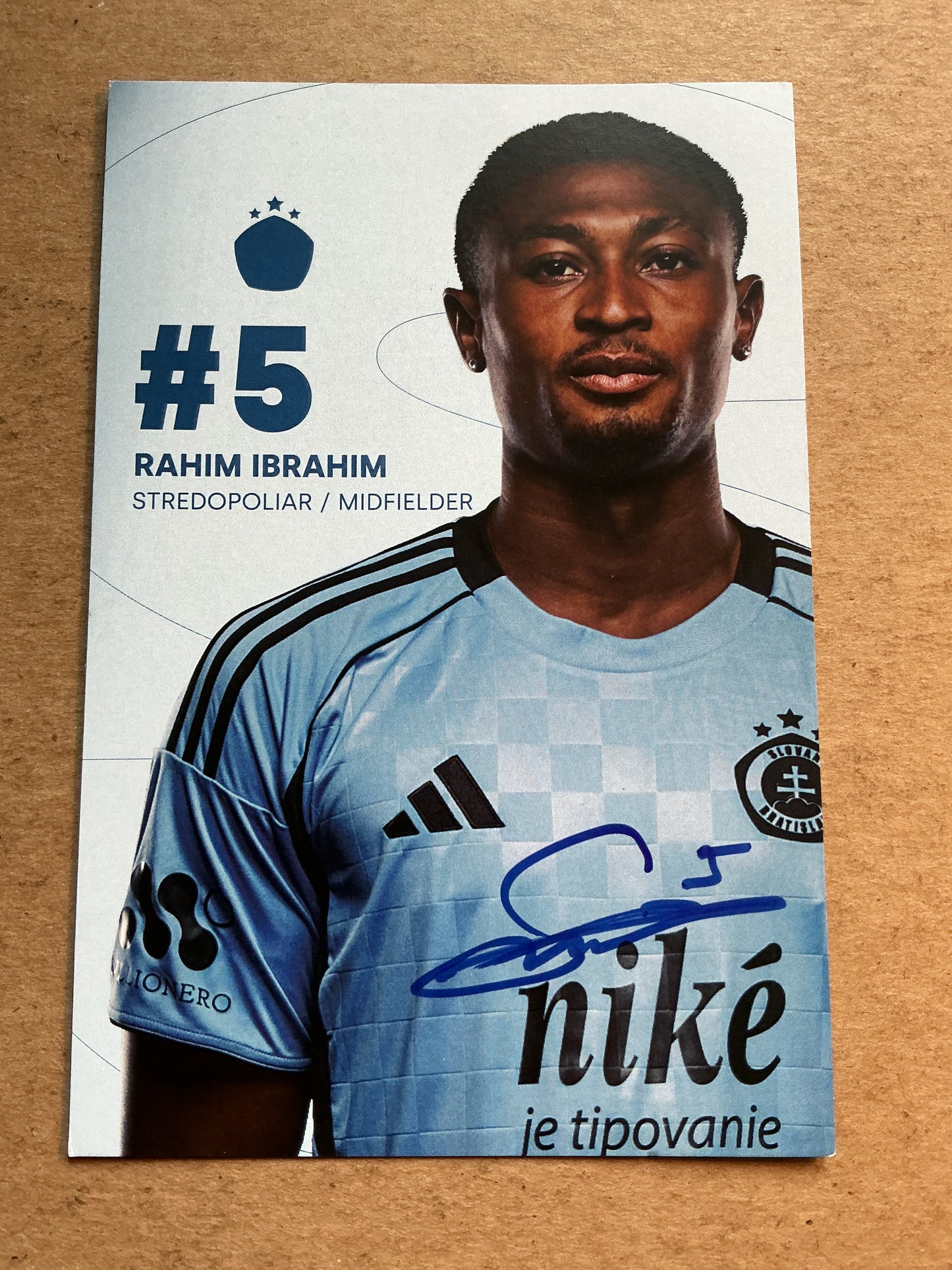 Rahim Ibrahim, Ghana 🇬🇭 ŠK Slovan Bratislava 2025/26 hand signed