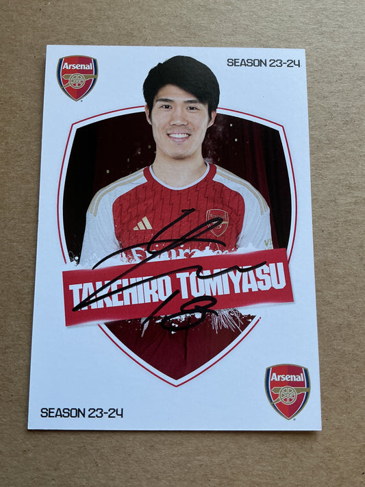 Takehiro Tomiyasu, Japan 🇯🇵 Arsenal FC 2023/24 hand signed