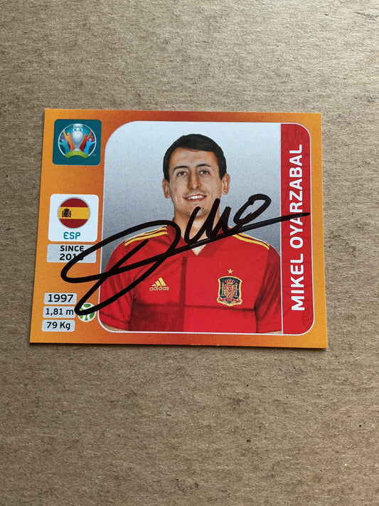 Mikel Oyarzabal, Spain 🇪🇸 UEFA Euro 2020 Panini hand signed