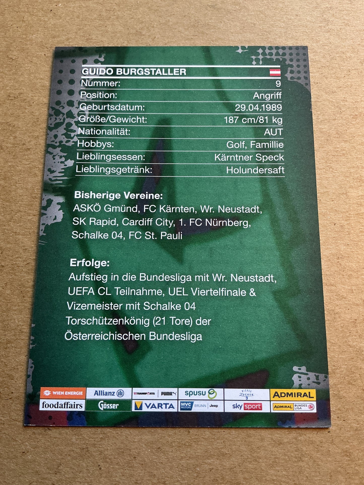 Guido Burgstaller, Austria 🇦🇹 SK Rapid Wien 2023/24 hand signed