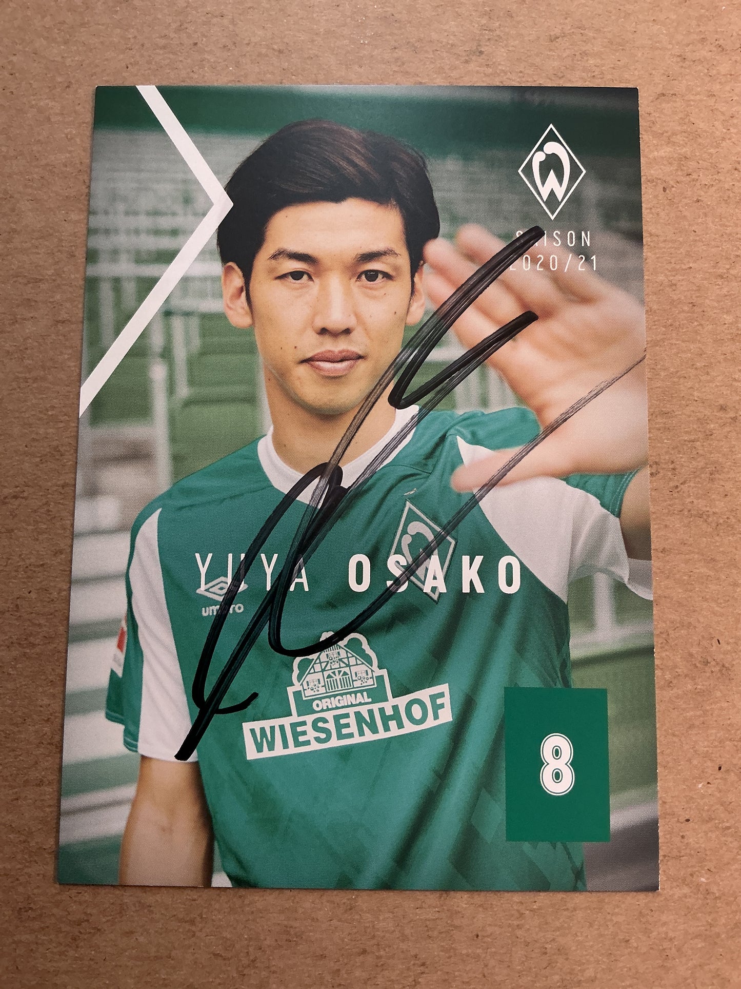 Yuya Osako, Japan 🇯🇵 SV Werder Bremen 2020/21 hand signed
