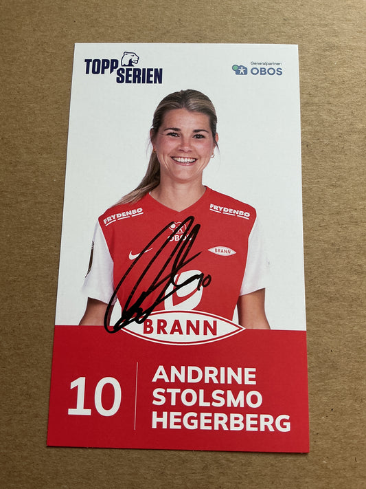 Andrine Stolsmo Hegerberg, Norway 🇳🇴 SK Brann Kvinner 2023/24 hand signed