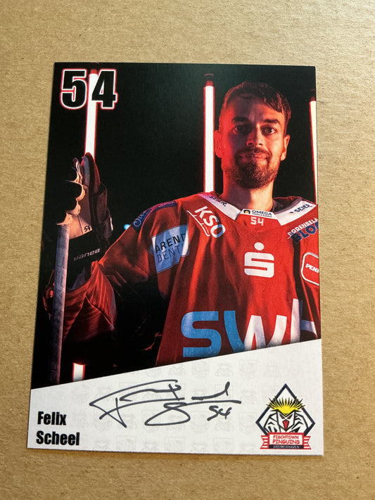 Felix Scheel, Denmark 🇩🇰 Fishtown Pinguins 2024/25 hand signed