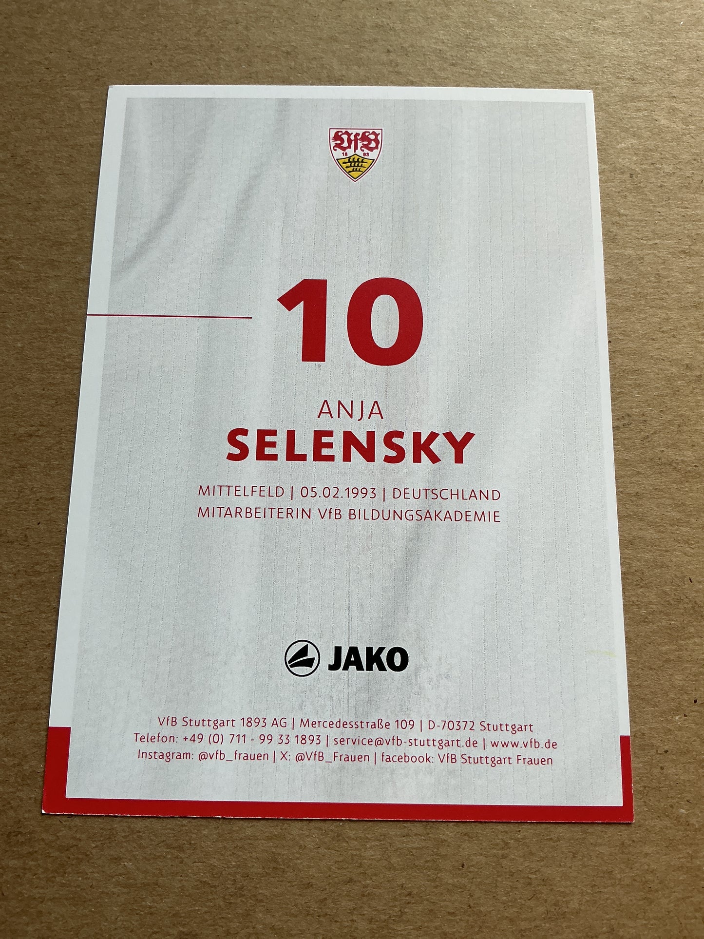 Anja Selensky, Germany 🇩🇪 VfB Stuttgart 2024/25 hand signed