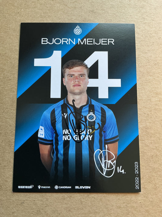 Bjorn Meijer, Netherlands 🇳🇱 Club Brugge 2022/23 hand signed