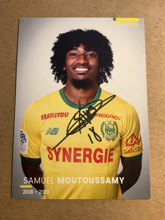 Samuel Moutoussamy, Democratic Republic of Kongo 🇨🇩 FC Nantes 2018/19 hand signed