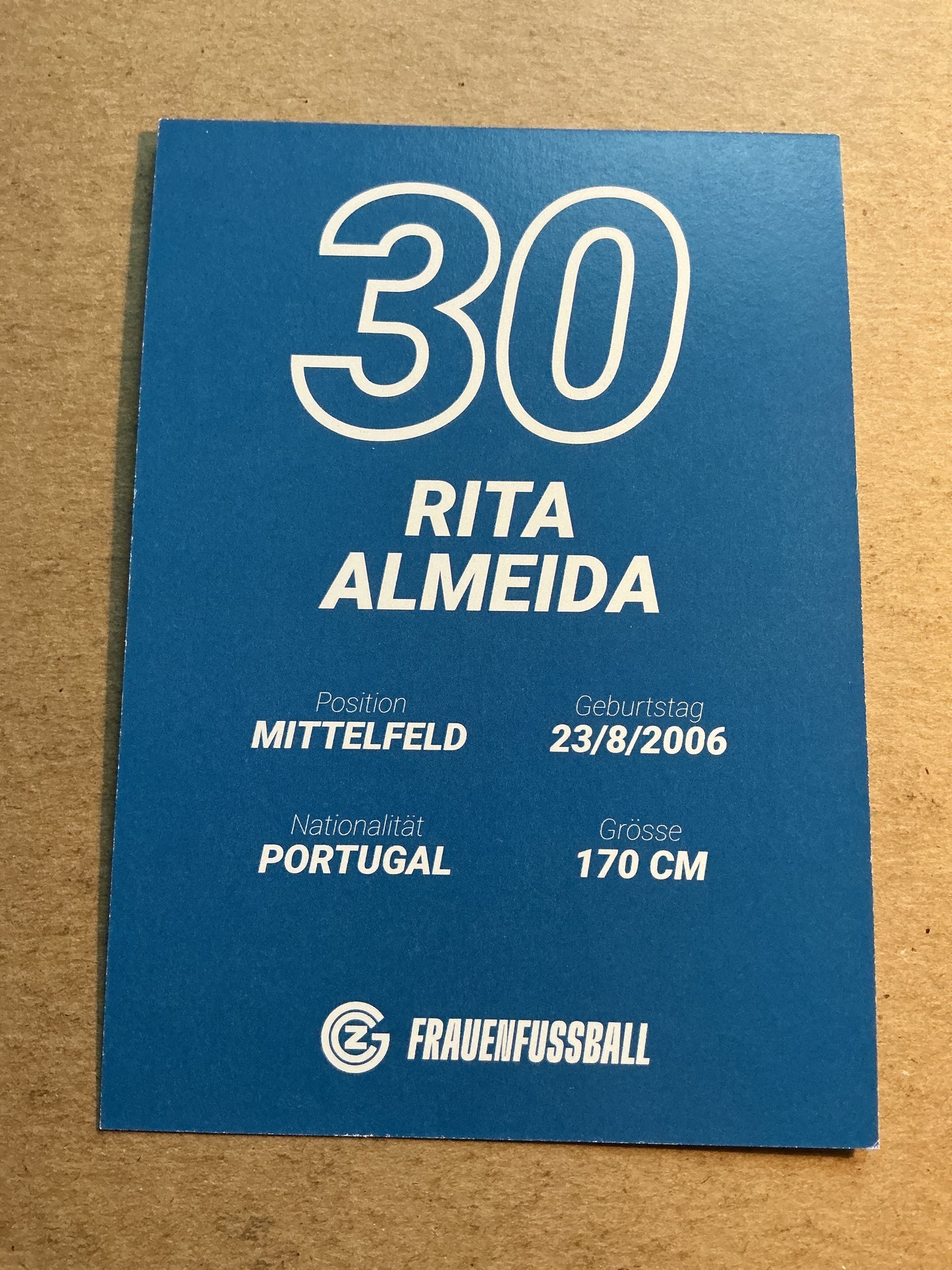 Rita Almeida, Portugal 🇵🇹 Grasshopper Club Zürich 2025/26 hand signed