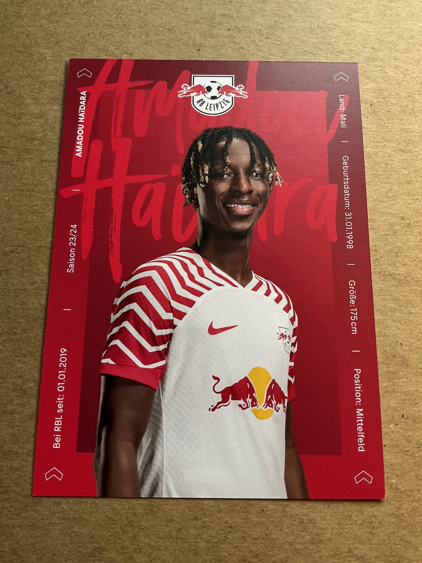 Amadou Haidara, Mali 🇲🇱 RB Leipzig 2023/24 hand signed