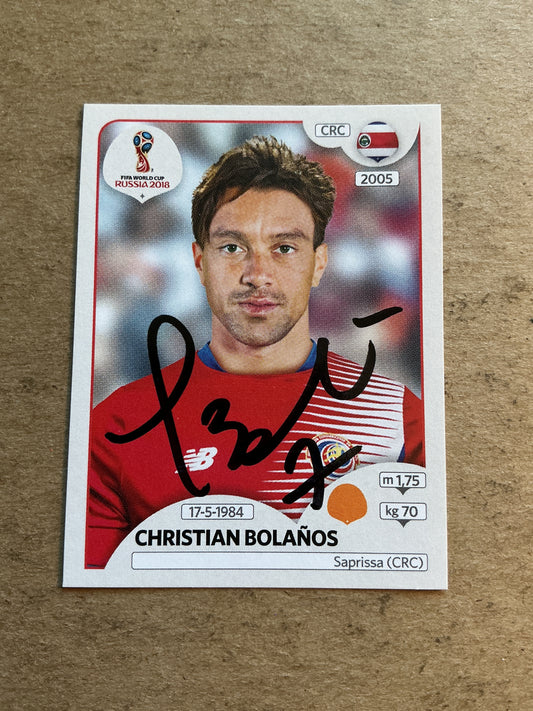 Christian Bolaños, Costa Rica 🇨🇷 FIFA World Cup 2018 Panini hand signed