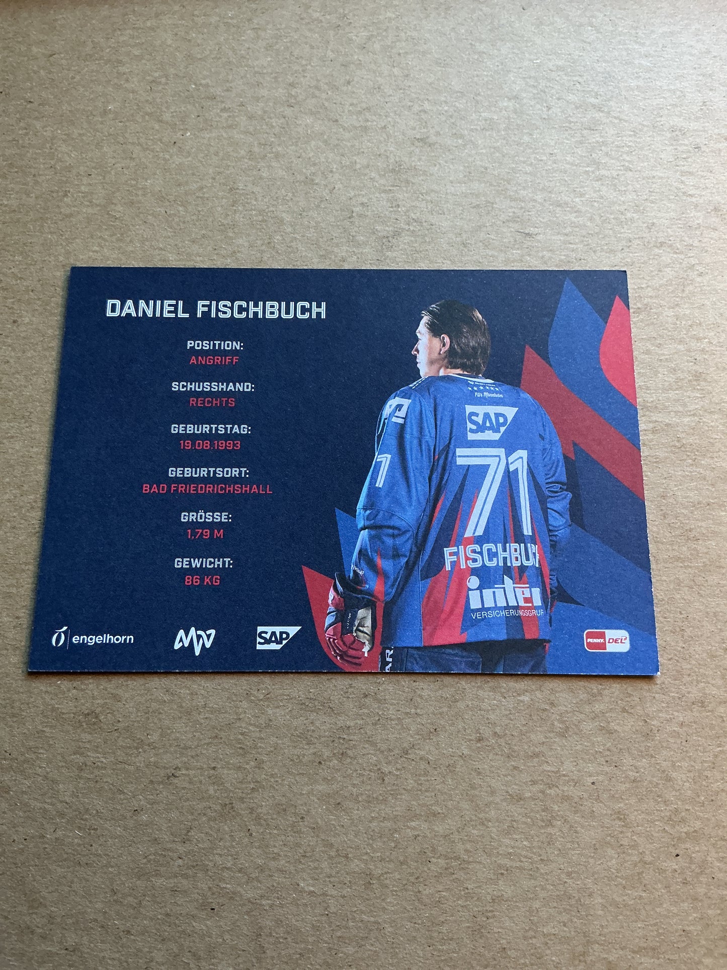 Daniel Fischbuch, Germany 🇩🇪 Adler Mannheim 2024/25 hand signed
