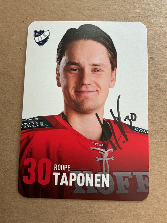 Roope Taponen, Finland 🇫🇮 HIFK Hockey 2024/25 hand signed